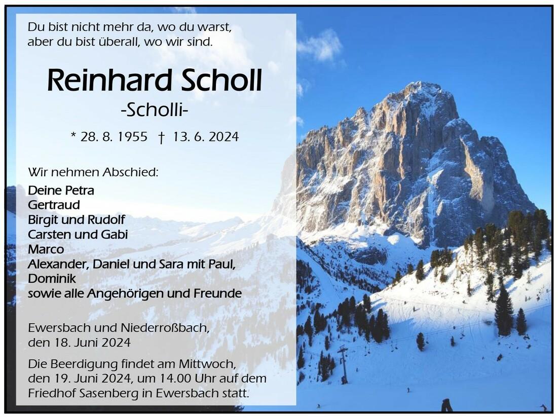 Traueranzeige Reinhard Scholl