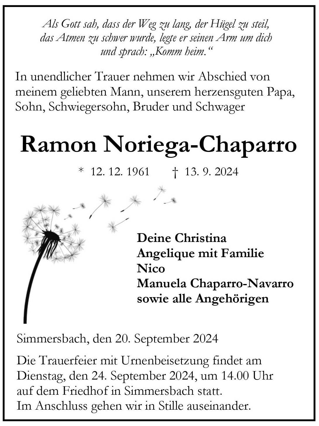 Traueranzeige Ramon Noriega-Chaparro