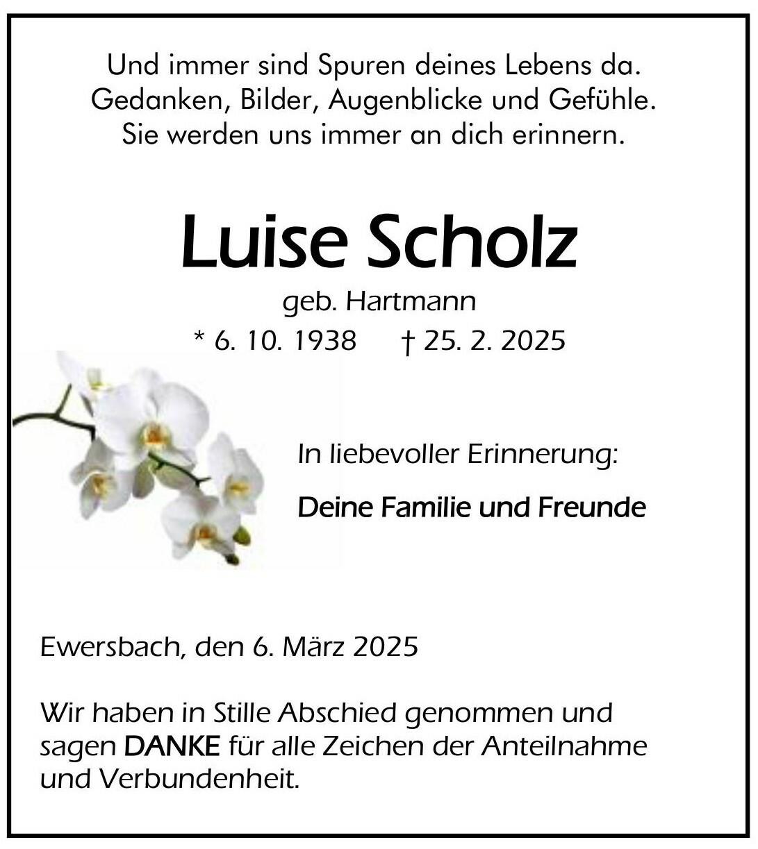 Traueranzeige Luise Scholz